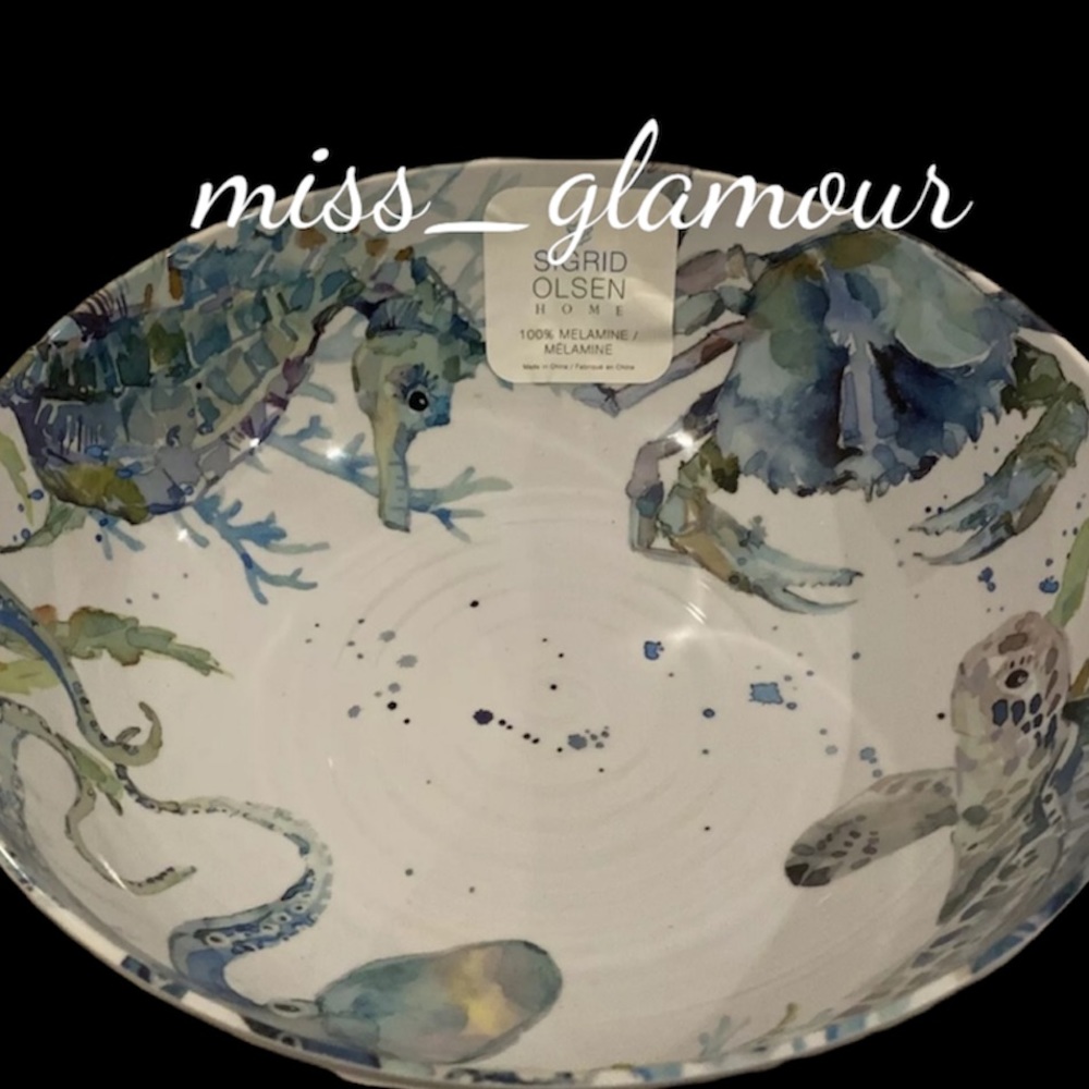 Sigrid Olsen Coastal Melamine Sealife Large Serving Bowl